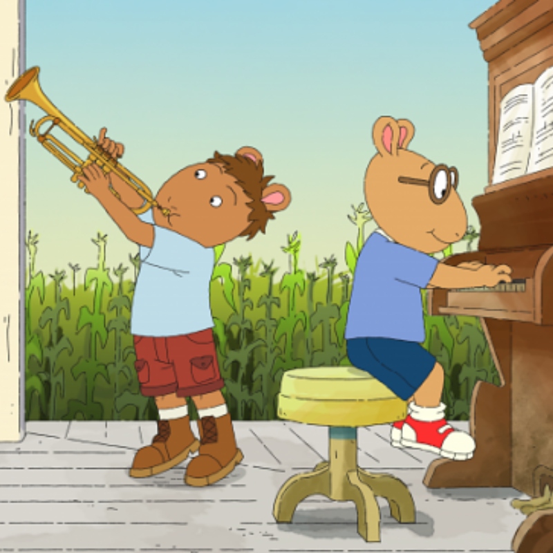 Arthur & friend playing instruments