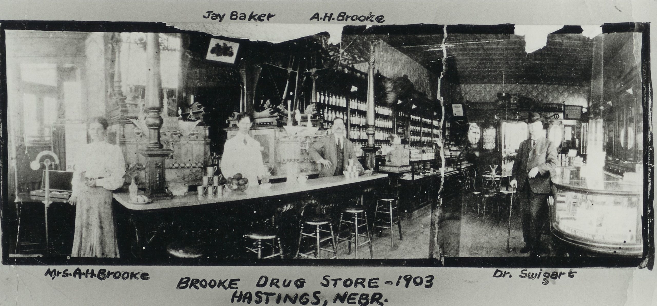 Brooke Drug Store, 1903. Alice on left. Courtesy of Adams County Historical Society.