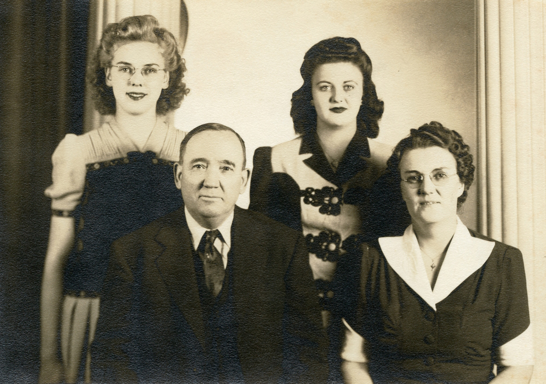 Owen and Lizzie Evans with their daughters, Ruth and Doris.