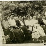 Dr. Amy with nurses and patients at City Hospital, August 22, 1908.