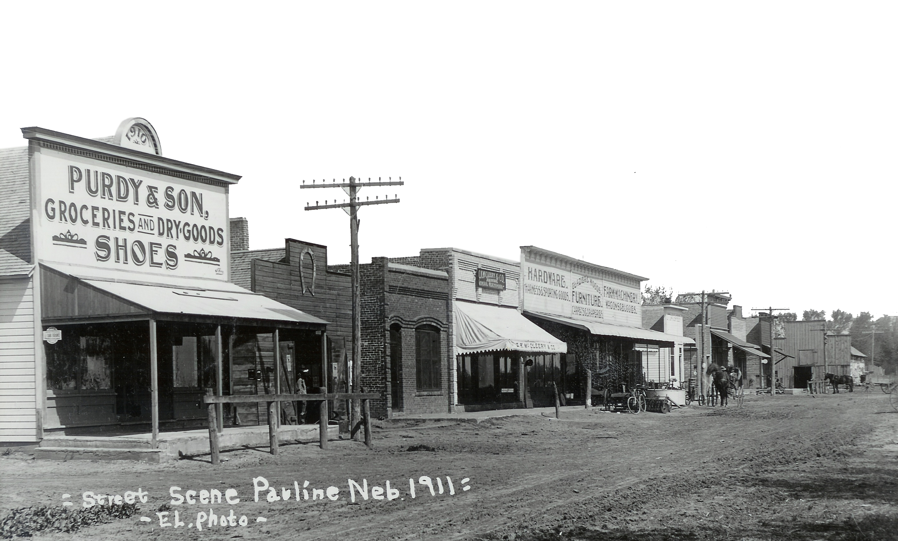 Street Scene Pauline, Nebraska 1911