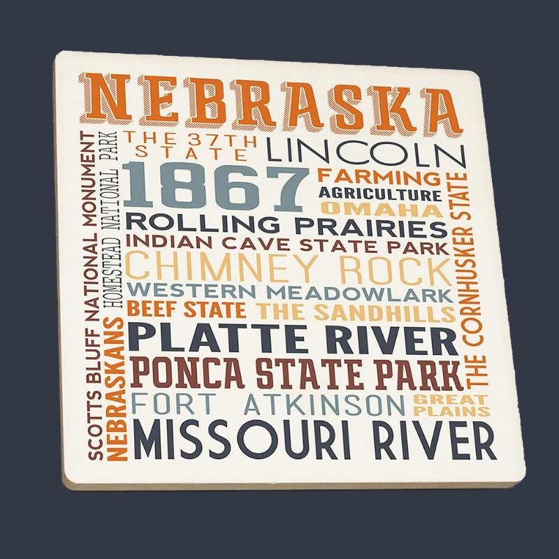Nebraska Typography Trivet