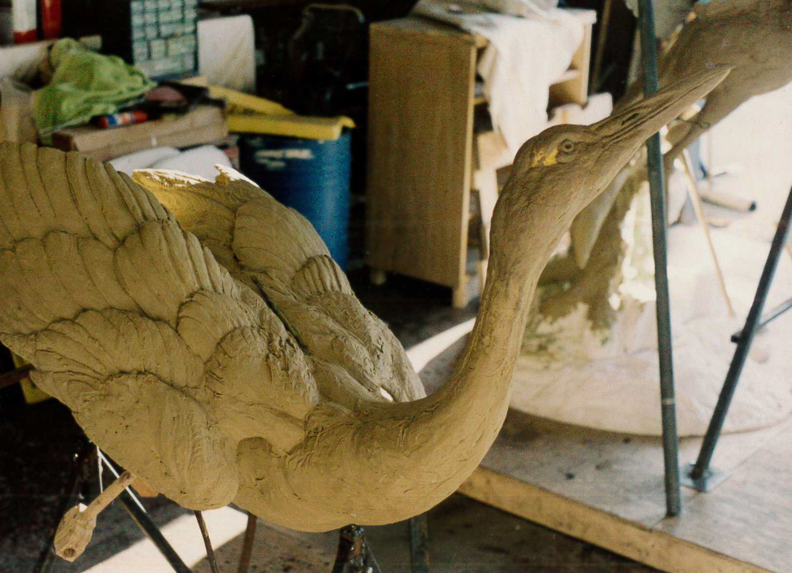 crane sculpture in progress
