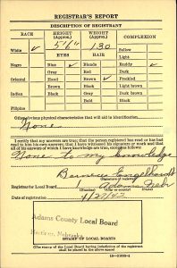 Joseph K. Knapp Sr.'s 1942 Draft Card-Back