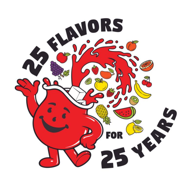 logo for Kool-Aid Days with lots of fruit floating around the head of the Kool-Aid Man