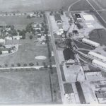 Aerial view of the administrative campus (Today CCC) looking east.