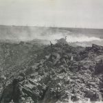 The crater left behind after the transfer station explosion in September of 1944.