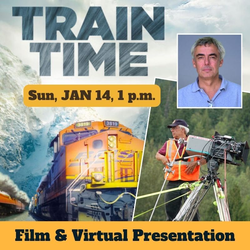 graphic to advertise a virtual speaker at the Hastings Museum on Jan 14