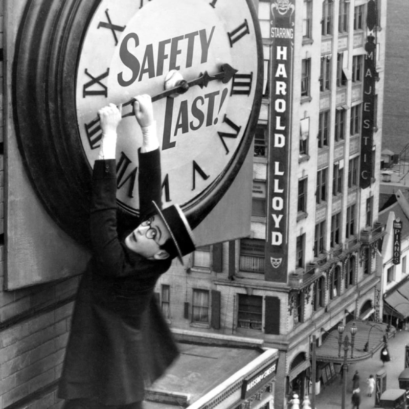 movie poster for old silent film, Safety First
