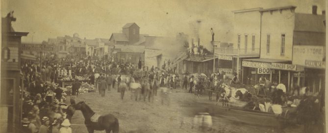 Allison Drug Store during the Fire of 1879